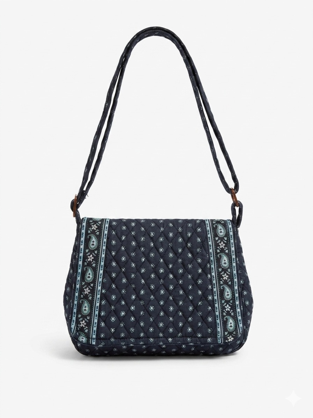 VINTAGE Vera Bradley Seaport Navy Quilted Stella Flap Shoulder Bag Y2K
